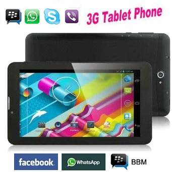 7" Android Smartphone Tablet, Wi-Fi, 3G, Dual Sim Cards, Dual Cameras, GPS, Full HD - Black