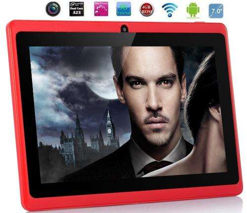 7" Red Dual Core Android Tablet PC, Dual Cameras, Wi-Fi, Bluetooth