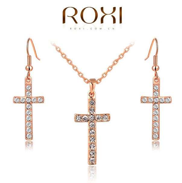 Exquisite Crystal Cross Jewellery Set by ROXI