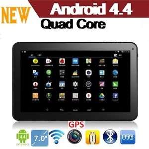 7" Quad Core Android 4.4. Tablet PC, Dual Cameras, Wi-Fi, Bluetooth, 8 GB, Touch Screen - Black