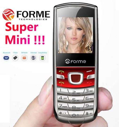 SUPER MINI - Smallest Dual Sim Phone Ever! T3 Forme with Bluetooth, Camera & Video Player - Blue/Red