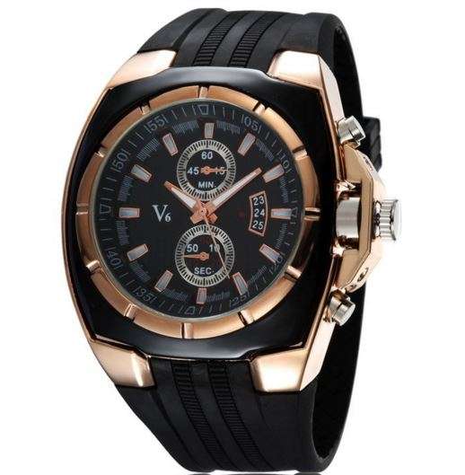 Luxury V6 Military Quartz Mens Watch With Silicone Strap