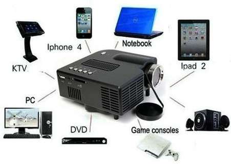 Mini Portable LED Home Entertainment Projector for Movies, Games, TV with HDMI, VGA & AV