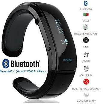 Bluetooth Smartwatch Bracelet for Samsung and iPhone with Pedometer - Black