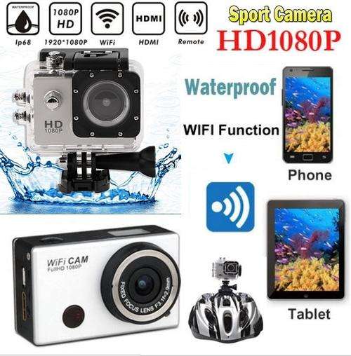 Full HD 1080P Sport Action Camera & Camcoder - Wi-Fi, Waterproof, HDMI, Remote, Full Set