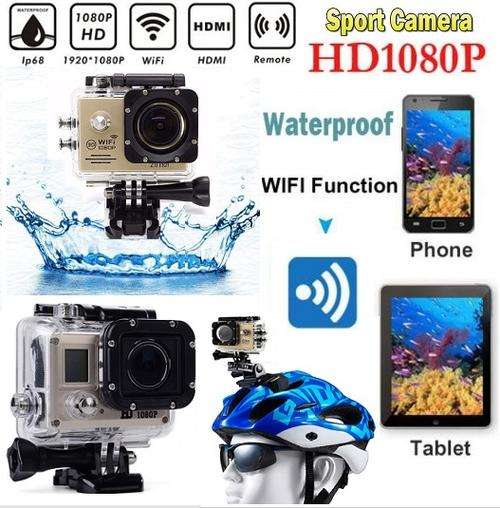 Full HD 1080P Sport Action Camera & Camcoder - Wi-Fi, Waterproof, Remote, HDMI, Full Set