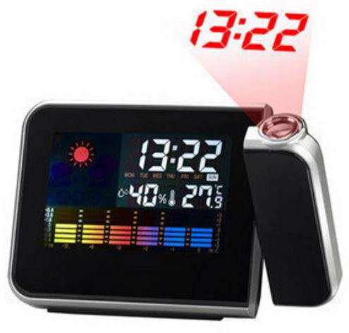 LCD Weather Station Projection Alarm Clock, Calendar, Thermometer & Snooze Function