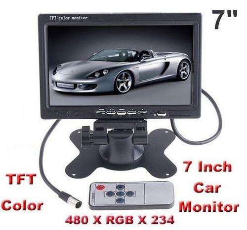 7" Colour TFT LCD 2 Channel Car Rearview Monitor & DVD With 2 Way Video Input, Remote Control etc...