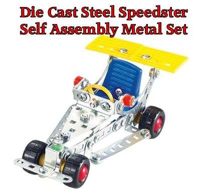 Super Build it Play & Learn Die Cast Steel Speedster - Self Assembly Metal Set