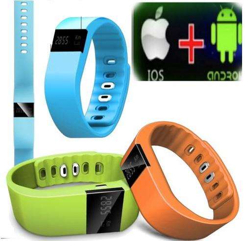 Bluetooth OLED Smartwatch & Fitness Bracelet with Pedometer for Samsung & Android Phones BLACK