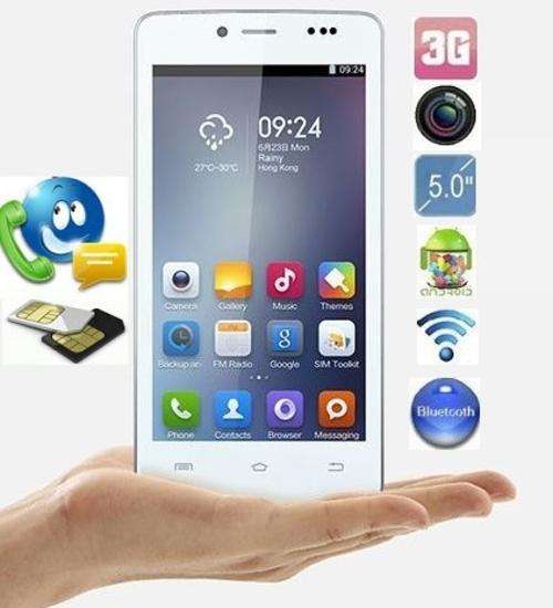 5" Android 4.4 Smartphone, Wi-Fi, 3G, Dual Sim, Dual Cameras, Bluetooth, etc. with Cover Case