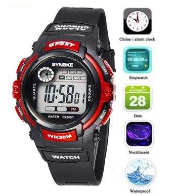Synoke Chrono LED Sports Wrist Watch, Date & Time, Digital, Alarm, Stopwatch etc in Orange/Black