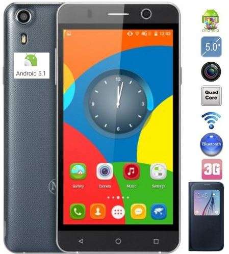 5" Quad Core Android 5.1 Smartphone, Wi-Fi, 3G, Dual Sim, Dual Camera, GPS, CASE & SCREEN PROTECTOR