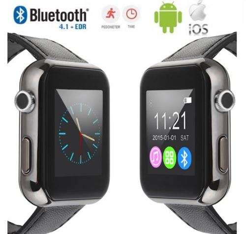 AW08 Bluetooth Smartwatch for IOS iPhone, Android, Samsung, Pedometer, Remote Camera, etc - BLACK
