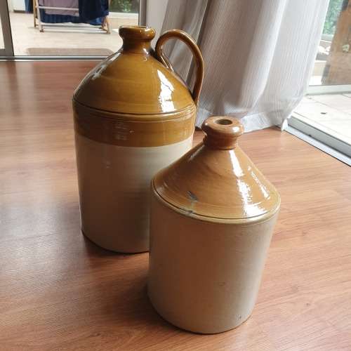 Stoneware wine jugs. 1 gallon made in Vereeniging SA