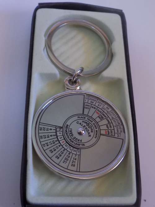 Metal 50 YEAR Calendar Key Ring