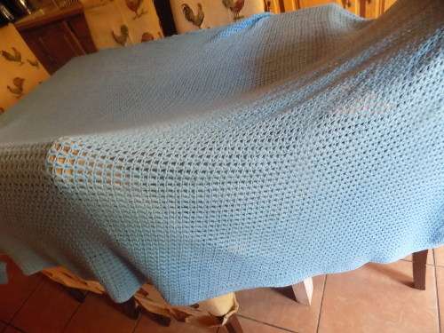Large Croquered Wool Bed Spread - 2.2 Meter x 1.4 Meter