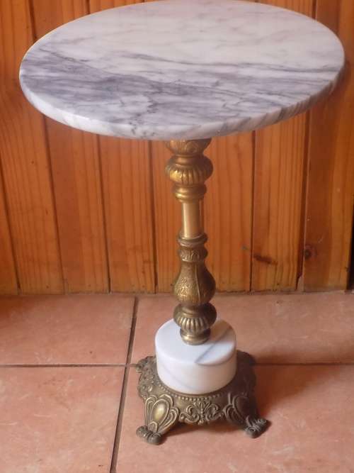 Impressive Marble & Metal Side Table - Collection Only
