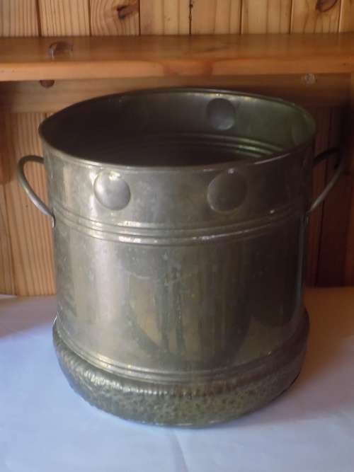 Extra Large Light Brass Planter with Handles