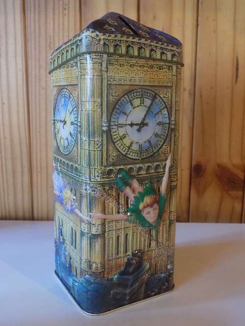 Churchill's Peter Pan Money Box Tin with Raised Detail