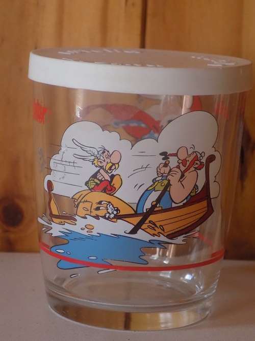 2004 Nutella Asterix & Obelix Design Glass Container with Lid