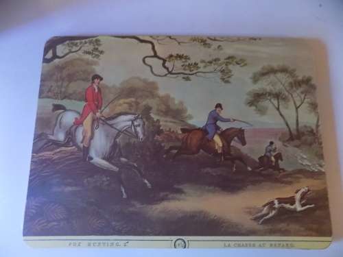 Thick Fox Hunting Scene Place Mat with Cork Backing