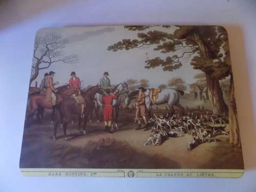 Thick Fox Hunting Scene Place Mat with Cork Backing
