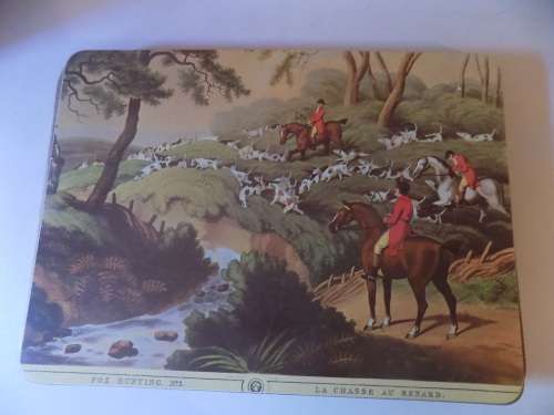 Thick Fox Hunting Scene Place Mat with Cork Backing