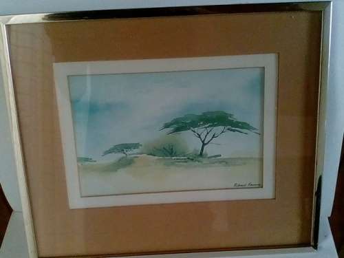 'Trees on a Koppie' by Richard Rennie - Watercolour