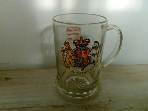 Coronation 1953 Glass Tankard presented by Germiston City Council