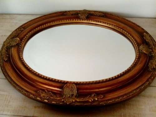Decorative Large Oval Wall Hanging Mirror - Collection Only