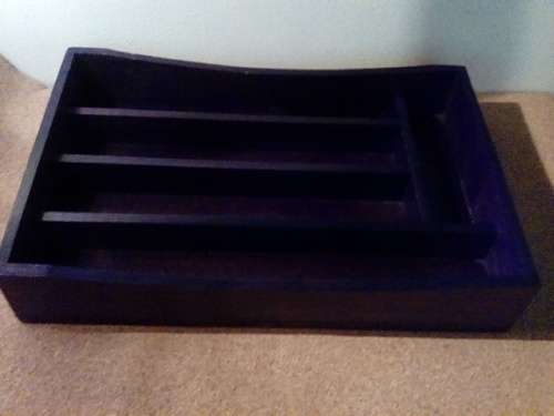 Wooden Pine Dark Stained Cutlery Holder