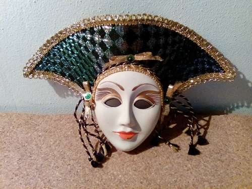 Vibrant Theatrical Ceramic & Material Wall Hanging Mask