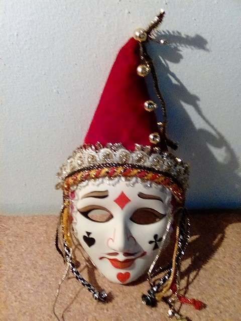 Impressive Theatrical Ceramic & Material Wall Hanging Mask