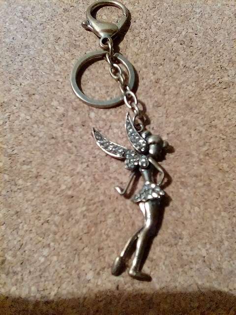 Metal Fairy with Stones Key Hanging Ornament or Pendant