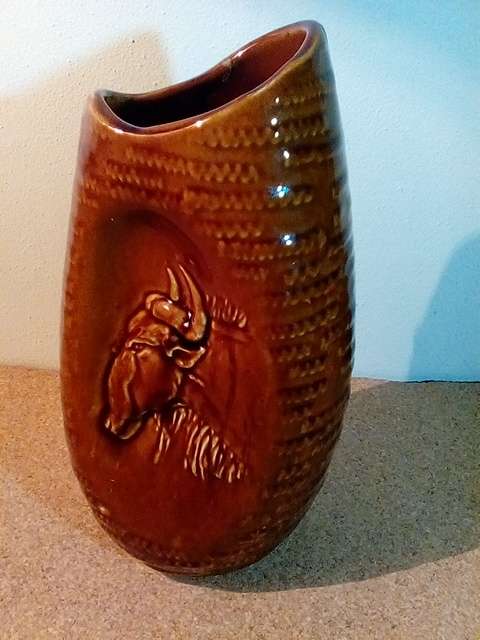 Impressive & Unusual Glazed Stoneware Vase