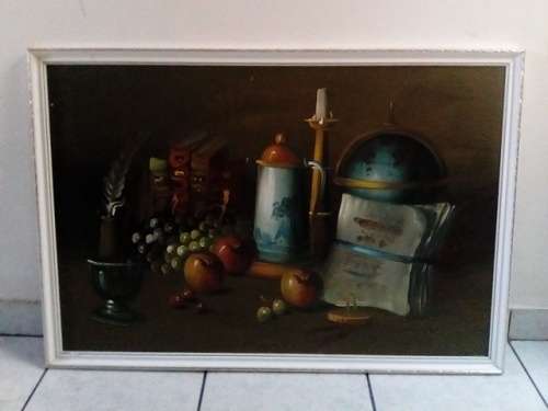 Large Framed Still Life Oil Painting by S.Hopkins - STRICTLY COLLECTION ONLY