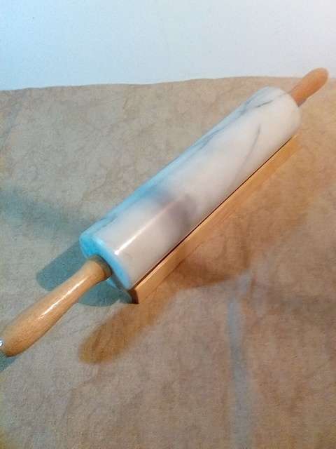 Large Wood & Marble Dough Roller with Stand (COLLECTION ONLY SPECIAL)