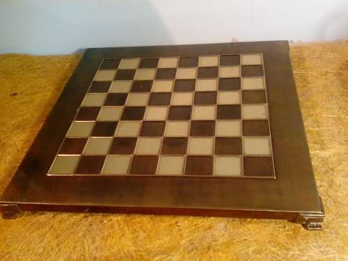Impressive Copper and Brass with Ornate Feet Chess Board