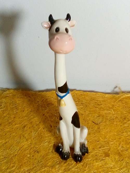 Adorable Glazed Stretched Cow Ornament