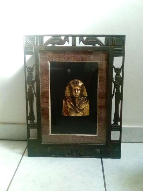 Large Egyptian Theme Wall Hanging  - Carved Box Frame - Collection Only
