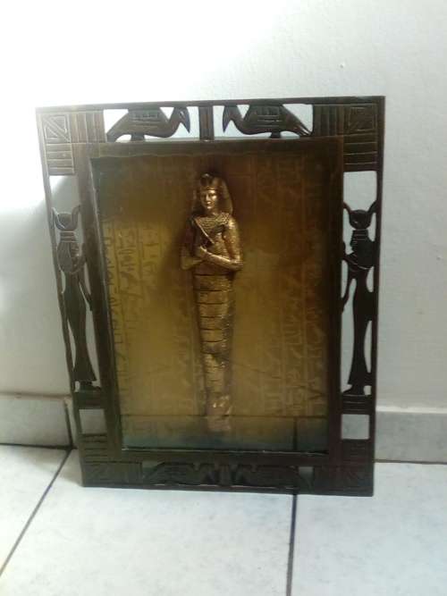 Large Egyptian Theme Wall Hanging  - Carved Box Frame - Collection Only