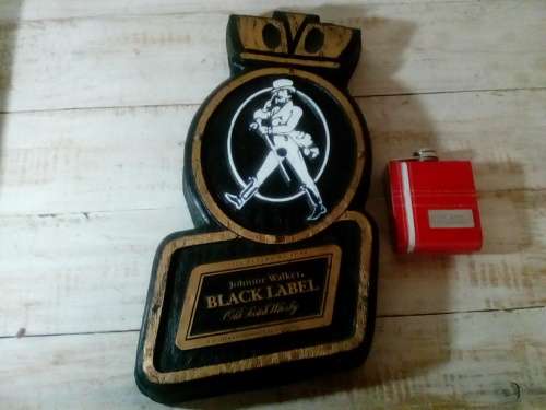 For Johnnie Walker Fans - Old Hip Flask & Wall Hanging (Ref 328)