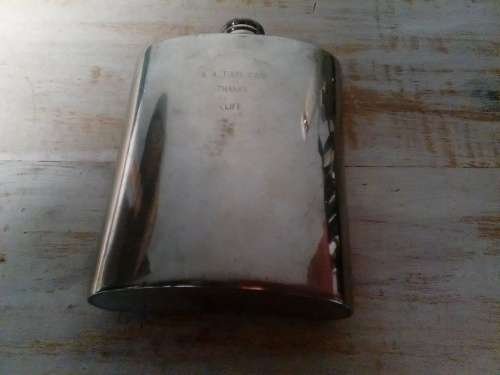 Hallmarked Sheffield English Pewter 8oz Hip Flask