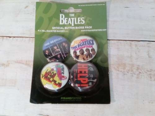 Pack of Four Beatles Pin Badges
