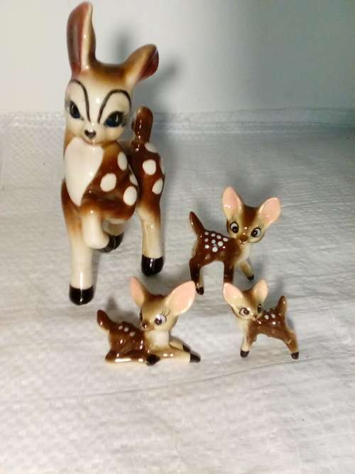 Vintage Deer Porcelain Figurines that Have Been Neatly Repaired