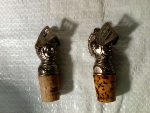 Metal Ornate Knight's Armour Head Bottle Stopper - Bid per Each