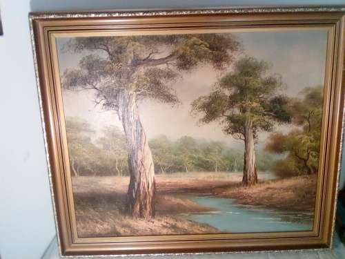Impressive Framed Landscape Oil Painting by Well Known Artist S Woods