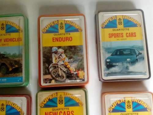 11 Packs of Vintage DAVBAR Super Trumps Playing Cards for One Bid - Complete, good Condition