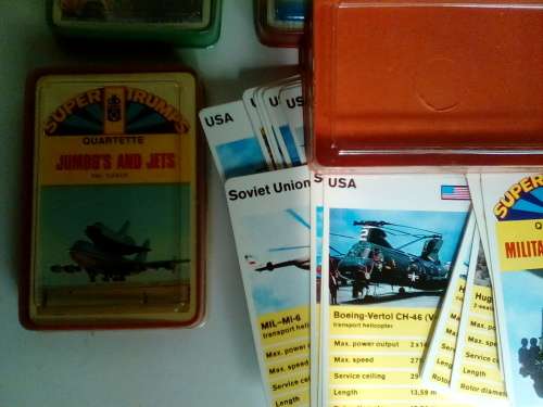 11 Packs of Vintage DAVBAR Super Trumps Playing Cards for One Bid - Complete, good Condition